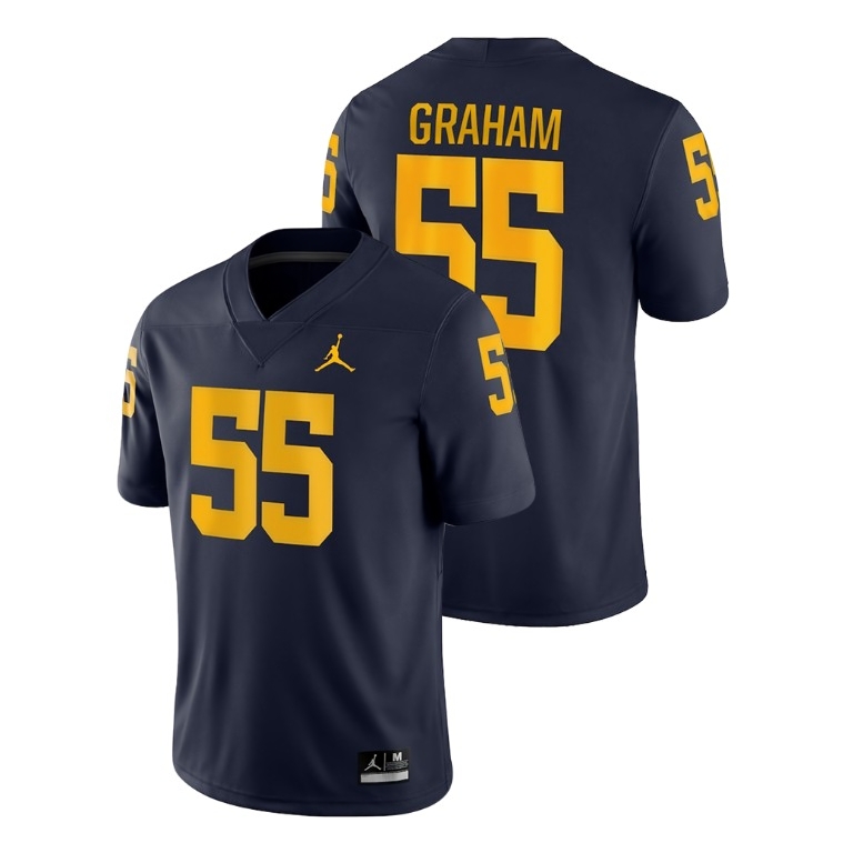 Michigan Wolverines Men's NCAA Brandon Graham #55 Navy Jordan Brand Game College Football Jersey HVF0049IB